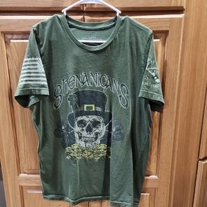 Grunt Style Olive Tee with Shenanigans Skull Logo